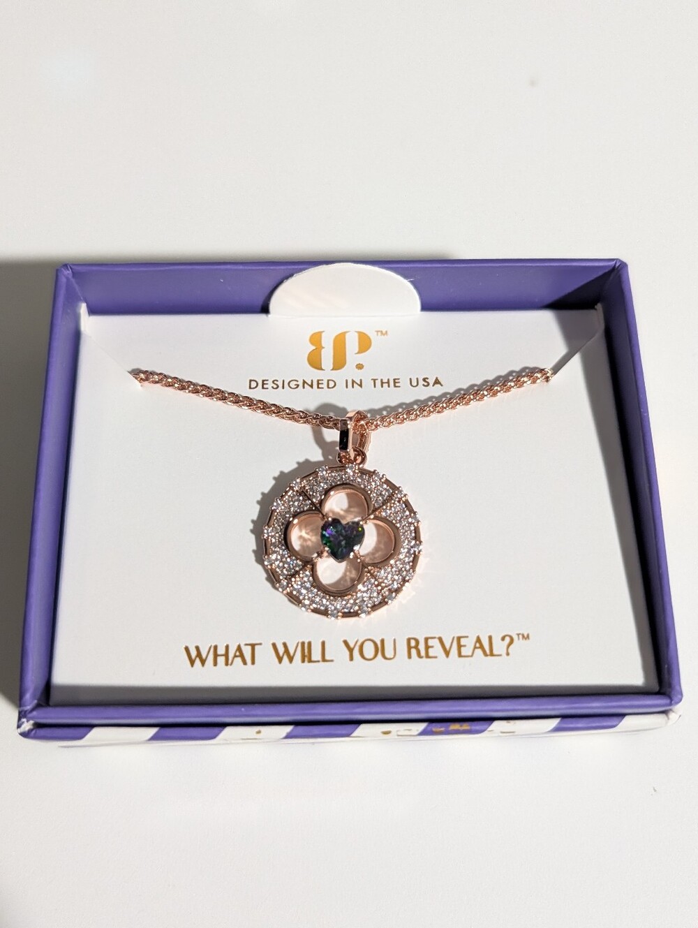 BP Rose Gold Necklace With Alexandrite Heart